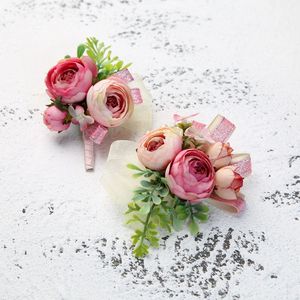 胸花手腕花 韩式唯美森系襟花伴娘手腕花结婚拍照 粉色