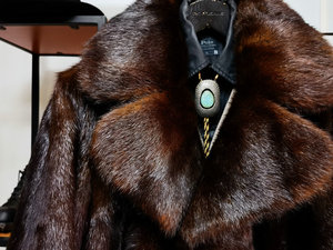 北京友谊商店1970s君款双排扣貂毛貂皮大衣皮毛一体皮草皮衣