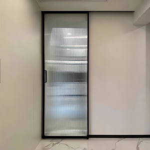 定制窄边卫生间推拉门单扇吊轨厨房隔断钛镁合金钢化磨砂玻璃移门