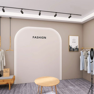 侘寂风美容院墙纸奶啡色墙布女服装店瑜伽舞蹈室拍照直播间背景墙