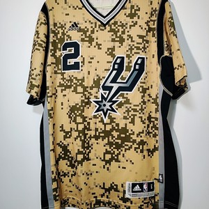 美版正品 卡哇伊莱纳德 马刺队迷彩sw球迷版球衣 r30热印 老兵节