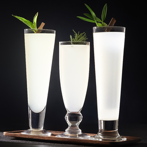 barsoul无铅水晶带底座长岛冰茶金汤力鸡尾酒杯果汁杯奶昔长饮杯