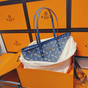 香港代购大牌ghg女包大容量手提包 2021新款时尚雾霾蓝真皮托特包