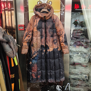 泽泽圣雪儿女中长款羽绒棉服加厚保暖21-176中年妈妈冬装棉衣外套