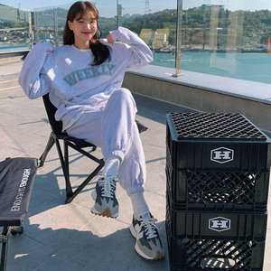 张子枫同款nb老爹鞋女厚底拼接联名奶杏色绿色雾霾蓝豪新百伦斯凯