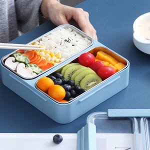 日本304不锈钢饭盒分格隔密封防漏保温便当盒学生成人上班族菜盒