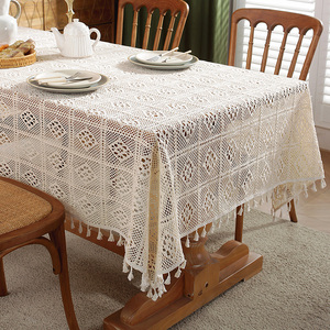 美式复古蕾丝桌布轻奢长方形餐桌垫布法式田园风茶几布小圆桌盖巾