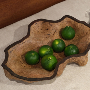 承上听香 随型荔枝木茶盘 树瘤茶几果盘 大红酸枝储物盒 山型摆件