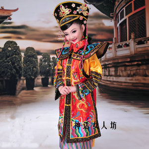 儿童古装影楼摄影服清朝皇帝皇后太后贝勒小少爷服装国庆节表演服