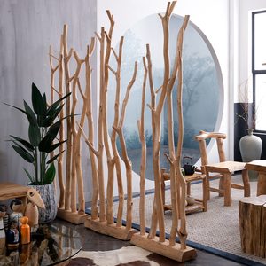 山茶树天然树枝隔断原生态装饰树干客厅玄关屏风原木森林民宿家具