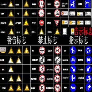 常用高速公路马路交通标志标识牌标线设施cad施工图库合集资料