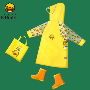 小黄鸭儿童雨衣男童女童小学生带书包位幼儿园宝宝全身防水雨披小