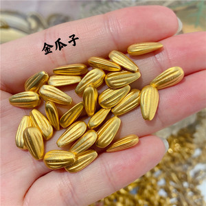 3d硬金999足金瓜子手串转运珠路路通男女本命年红绳手链纯黄金