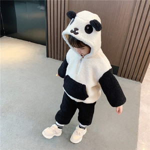 女童三岁冬季儿童衣服潮洋气时髦小童女宝宝秋冬加绒婴儿冬装套装