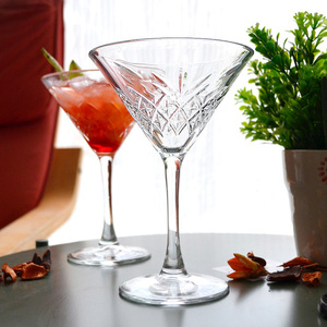帕莎帕琦进口欧式鸡尾酒杯玻璃高脚杯甜酒杯菱形图案马天尼香槟杯