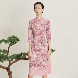 2023夏季改良旗袍少女年轻款高级感蕾丝连衣裙品玉品牌直销店