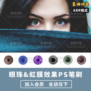 ps笔刷真实美瞳孔眼睛眼球眼珠虹膜效果预设特效摄影后期合成素材