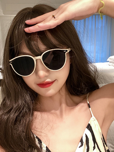 gm墨镜江疏影明星同款韩版圆形小框网红街拍时尚复古太阳镜女yyds