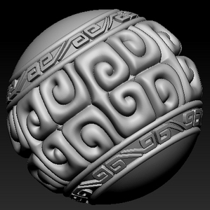 000人付款淘宝珠回纹珠圆珠手串三维立体图圆雕图图纸stl文件雕刻机3d
