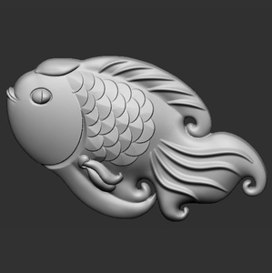 鱼玉雕吊坠三维立体图圆雕精雕图雕刻机3d打印stl文件3d模型1077