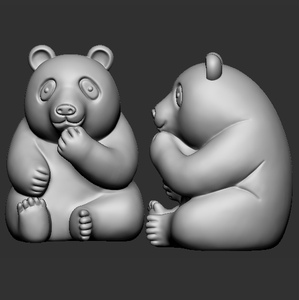 熊猫三维立体圆雕图stl文件卡通大熊猫摆件3d模型1019
