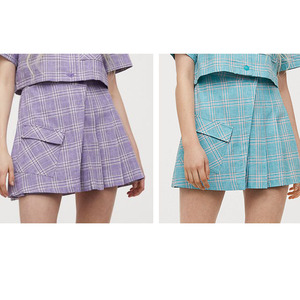 hm国内专柜正品代购女装2021款韩版时尚格子半身裙短裙0971888