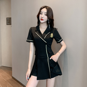 spa水疗足浴技师工作制服酒店足疗店会所服装气质短裤套装女夏季