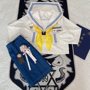 兔斯基JK【蓝三本】原创日系jk制服水手服白色中间服学院风套装
