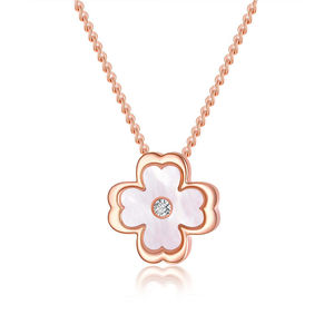佐卡伊时尚钻石项链幸运四叶草情人节礼物