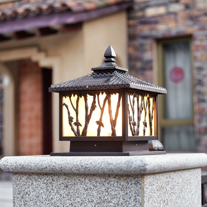 太阳能庭院灯柱头灯家用室外花园别墅大门口柱子灯户外防水围墙灯