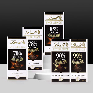 Lindt瑞士莲黑巧克力特醇排块70%78%85%90%99%低糖网红零食进口