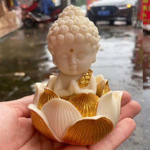 象牙果释迦牟尼佛汽车小摆件手把件创意装饰工艺品q版如来小佛爷