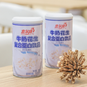 惠尔康早餐牛奶含花生颗粒谷物花生牛奶365g*12罐节日礼盒装特价
