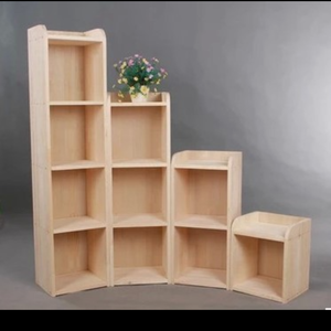定做简易实木书柜松木儿童书架创意自由组合储物格子柜置物小柜子