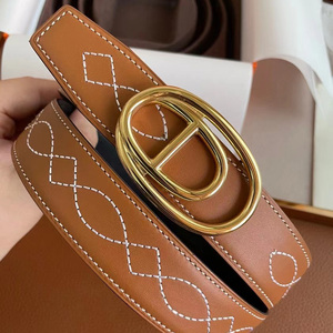 代购正品hermes爱马仕皮带女21新款经典工字扣h猪鼻双面真皮腰带