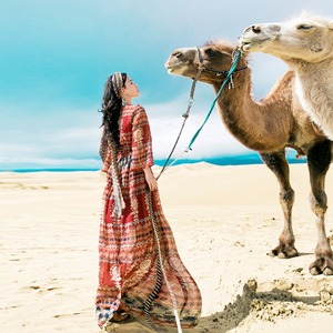大西北旅行女装沙漠长裙敦煌土耳其连衣裙西藏衣服新疆旅游度假裙