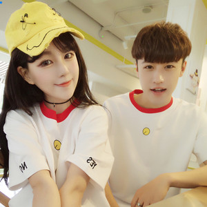 快手红人抱走萝莉杨清柠王乐乐同款情侣装t恤闺蜜可爱刺绣短袖