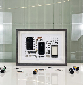 原创苹果手机裱画成品/装饰画手机拆机全套/艺术立体画/手工制作