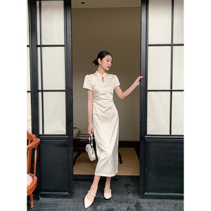 新中式改良旗袍裙新款2024高端宫廷风气质小个子少女中国风连衣裙