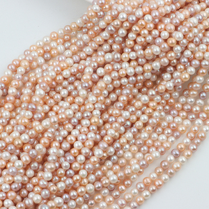 天然淡水珍珠强光6-7mm混彩色圆珠糖果色近圆珠diy材料项链半成品