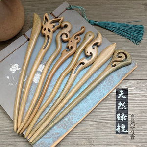 檀木发簪简约流苏步摇古装汉服古风头饰盘发木质簪子头发女饰品