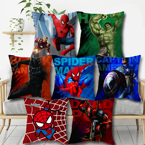 蜘蛛侠枕头儿童靠垫抱枕方形漫威卡通动漫男学生城市英雄抱枕套