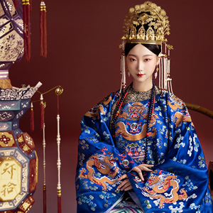 河屿传统服饰 【梦华人间】复原 蟒袍 清汉女诰命蟒袍