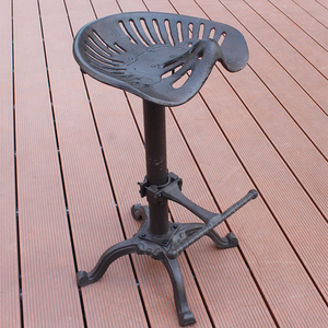 欧式铸铁工艺品复古怀旧酒吧别墅庭院摆件全铸铁可升降椅子凳子