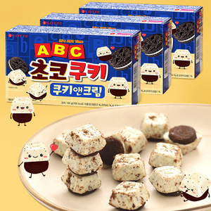 韩国进口儿童零食LOTTE乐天ABC巧克力味字母曲奇饼干放学下课点心