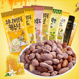 韩国汤姆农场蜂蜜黄油腰果扁桃仁海苔味草莓味巴旦木独立包装35g