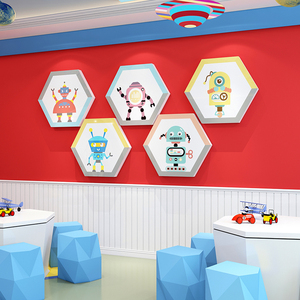 幼儿园建构区墙面布置装饰乐高教室机器人贴纸少编程科学培训机构