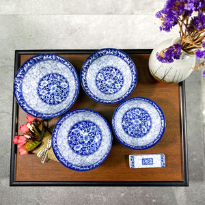 韩国参宝进口饭碗汤碗面碗蓝瓷釉下彩青花瓷陶瓷中式韩式日式圆碗