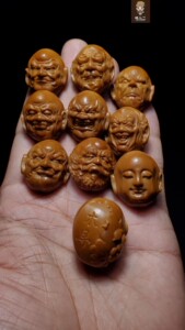 核小二核雕写实双面十八罗汉手串橄榄核雕刻纯手工木易本工罗汉23