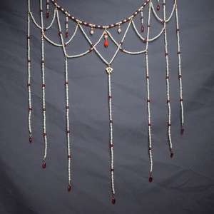 汉服古装腰链璎珞长流苏珍珠坦领齐胸腰襦裙敦煌飞天写真配饰